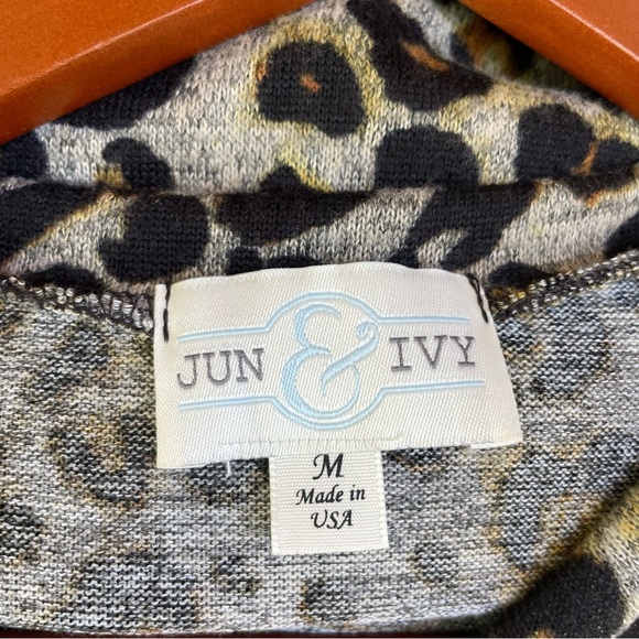 JUN & IVY Women’s Leopard Print Bodycon Long Sleeve Mini Dress Size Medium - Picture 9 of 13